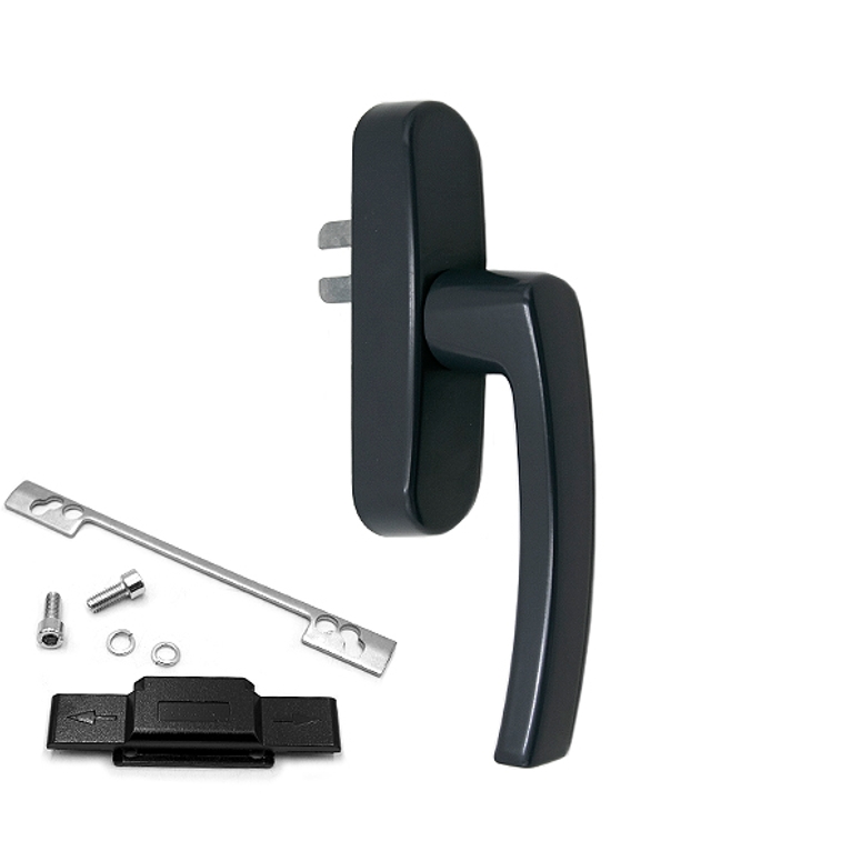 Ручка оконная R U-адаптер 98-104, антрацит RAL7024 STROXX в Казани