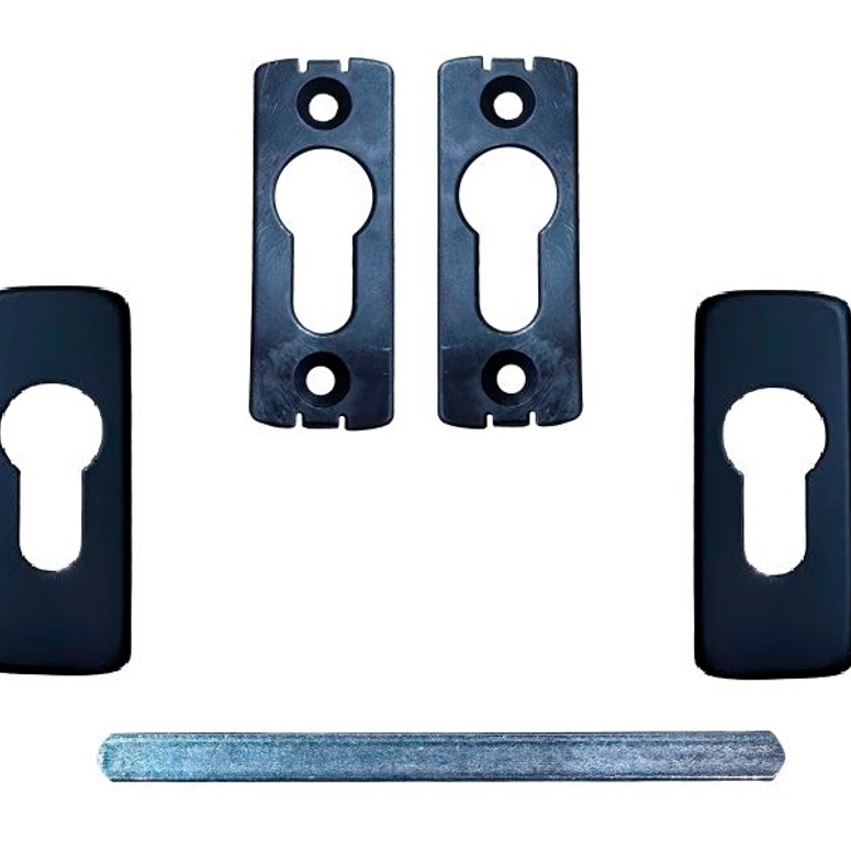 Гарнитур нажимной двусторонний раздельный с розеткой GL черный RAL9005 STROXX в Новосибирске_Изображение_2