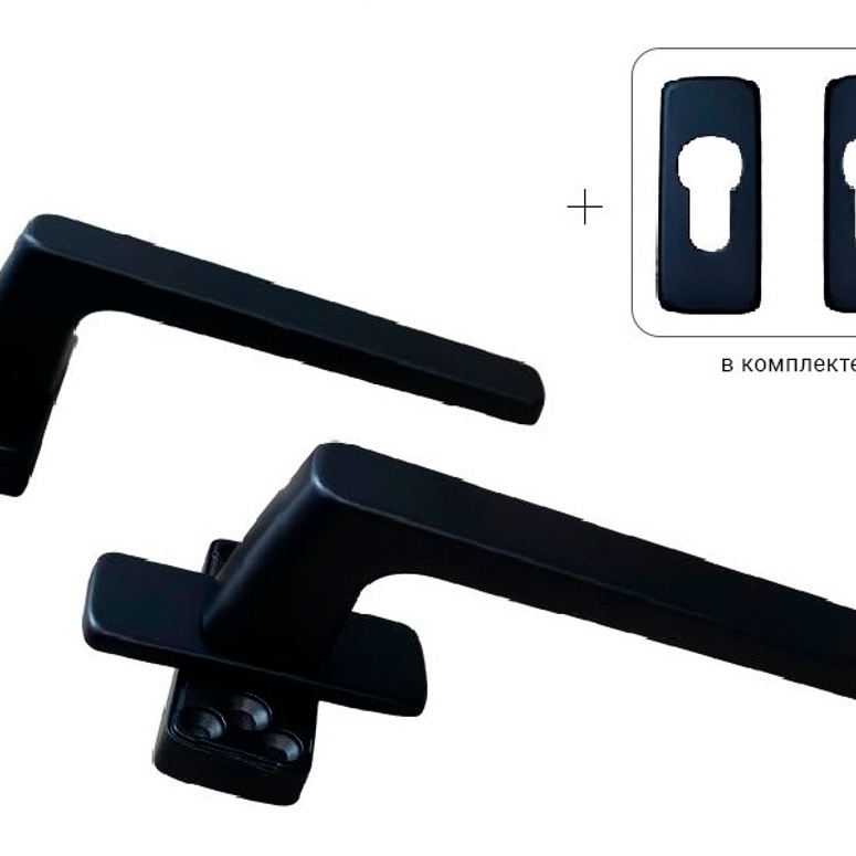 Гарнитур нажимной двусторонний раздельный с розеткой GL черный RAL9005 STROXX в Москве