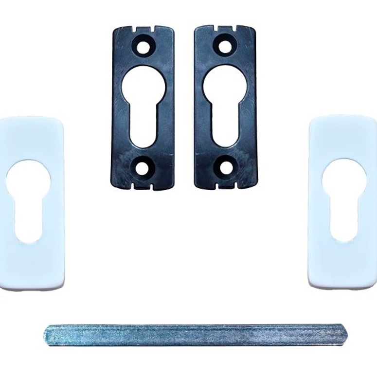 Гарнитур нажимной двусторонний раздельный с розеткой GL белый RAL9016 STROXX в Новосибирске_Изображение_2