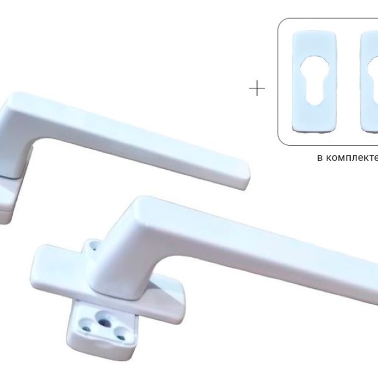 Гарнитур нажимной двусторонний раздельный с розеткой GL белый RAL9016 STROXX в Москве