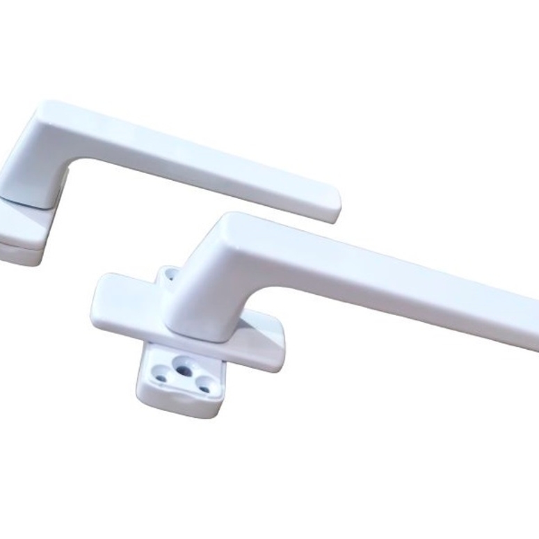 Гарнитур нажимной двусторонний раздельный с розеткой GL белый RAL9016 STROXX в Новосибирске