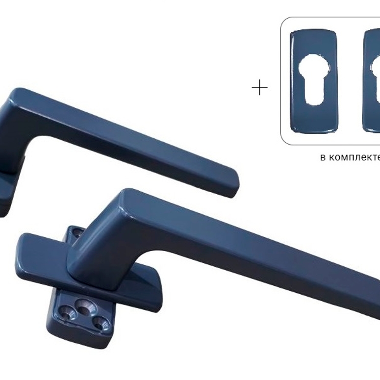 Гарнитур нажимной двусторонний раздельный с розеткой GL антрацит RAL7024 STROXX в Москве