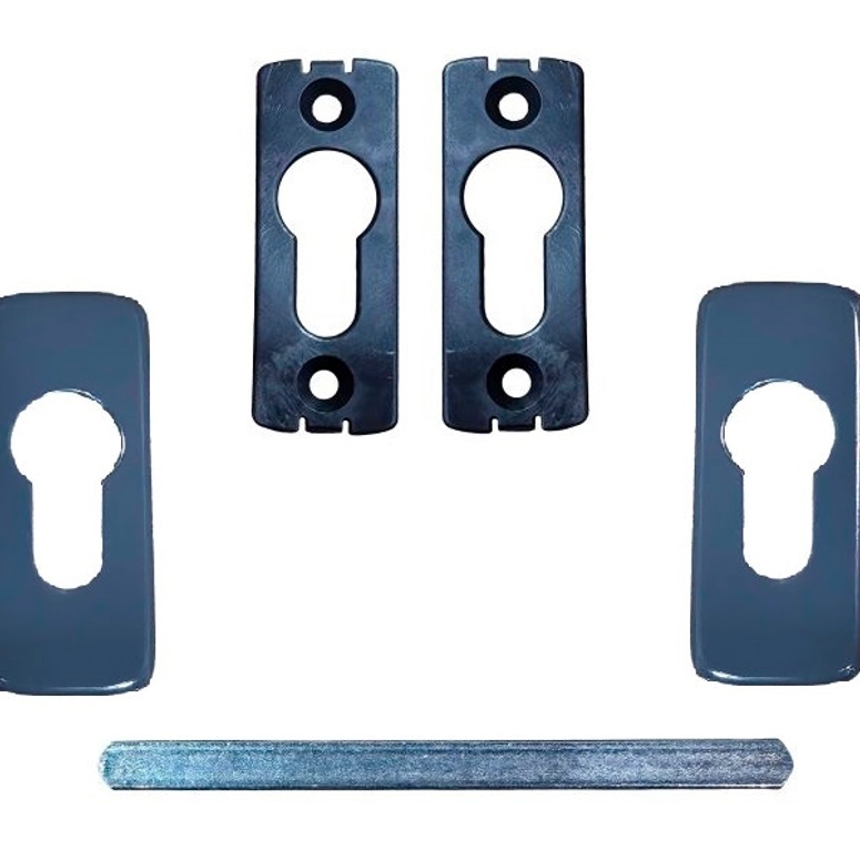 Гарнитур нажимной двусторонний раздельный с розеткой GL антрацит RAL7024 STROXX в Новосибирске_Изображение_2