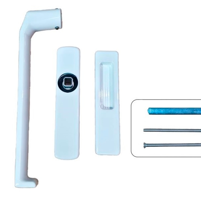 Ручка+ручка-ракушка для HS портала без отверстия под цилиндр комплект белый RAL9016 STROXX в Москве