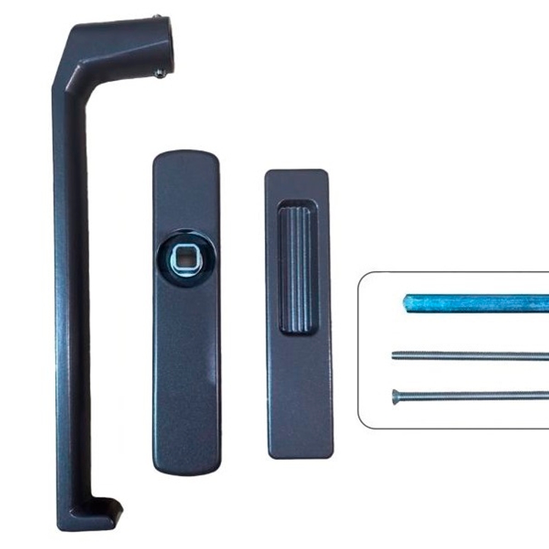 Ручка+ручка-ракушка для HS портала без отверстия под цилиндр комплект коричневый RAL8019 STROXX в Москве