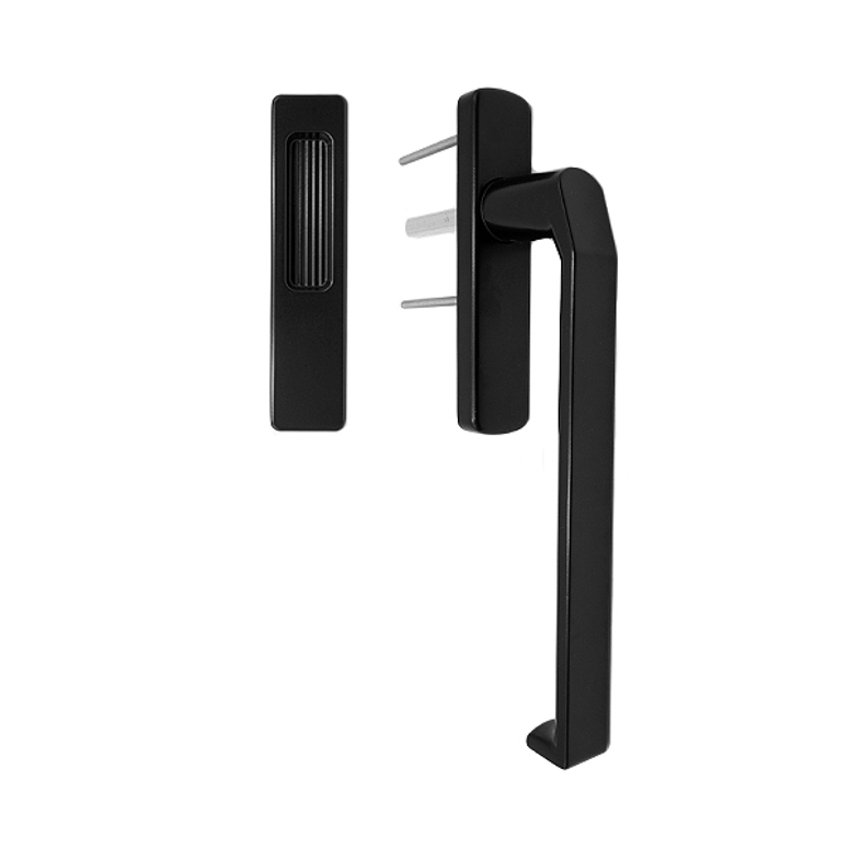 Ручка+ручка-ракушка для HS портала без отверстия под цилиндр комплект черный RAL9005 STROXX в Новосибирске