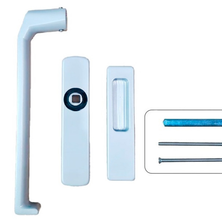 Ручка+ручка-ракушка для HS портала без отверстия под цилиндр комплект серебро RAL9006 STROXX в Новосибирске_Изображение_2