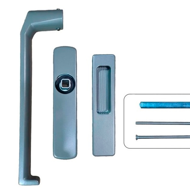 Ручка+ручка-ракушка для HS портала без отверстия под цилиндр комплект серый RAL9007 STROXX в Новосибирске_Изображение_2