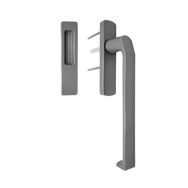 Ручка+ручка-ракушка для HS портала без отверстия под цилиндр комплект серый RAL9007 STROXX в Новосибирске