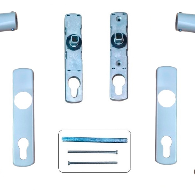 Гарнитур для HS портала под цилиндр комплект серебро RAL9006 STROXX в Новосибирске_Изображение_2