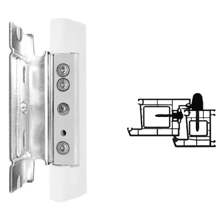 Петля дверная роллерная RONDA профиль фурнитурный паз 13мм белая RAL9016 STROXX в Москве