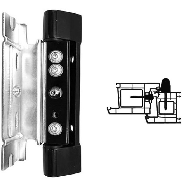 Петля дверная роллерная RONDA профиль фурнитурный паз 13мм черная RAL9005 STROXX в Москве