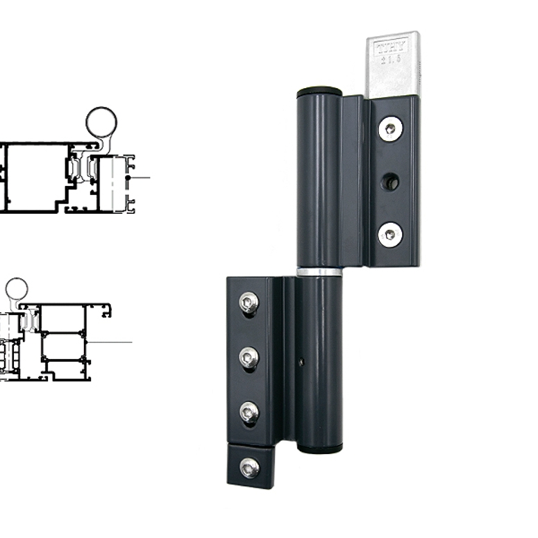 Петля дверная 2-х секционная клеммная регулируемая 120кг антрацит RAL7024 STROXX в Москве