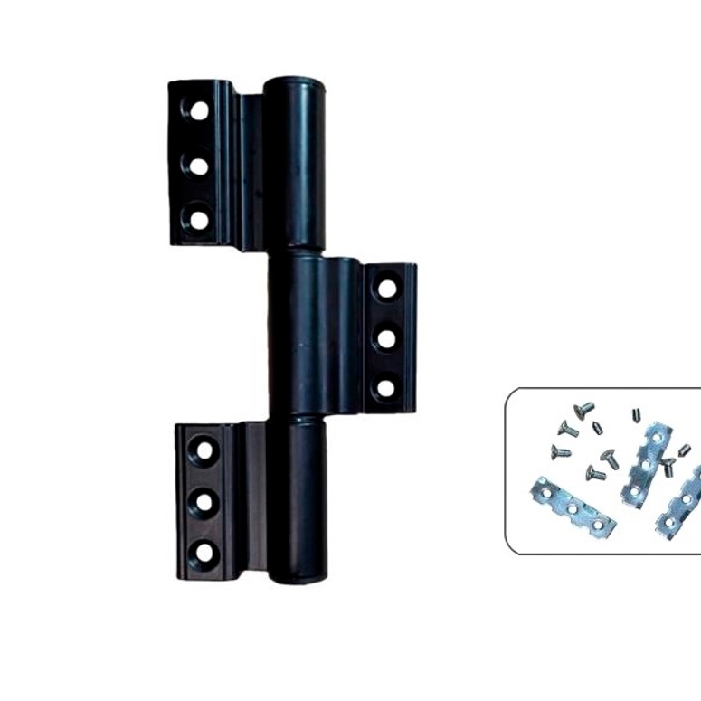 Петля дверная 3-х секционная клеммная регулируемая 90 кг черная RAL9005 STROXX в Москве_Изображение_2