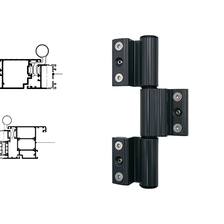 Петля дверная 3-х секционная клеммная регулируемая 90 кг антрацит RAL7024 STROXX в Москве