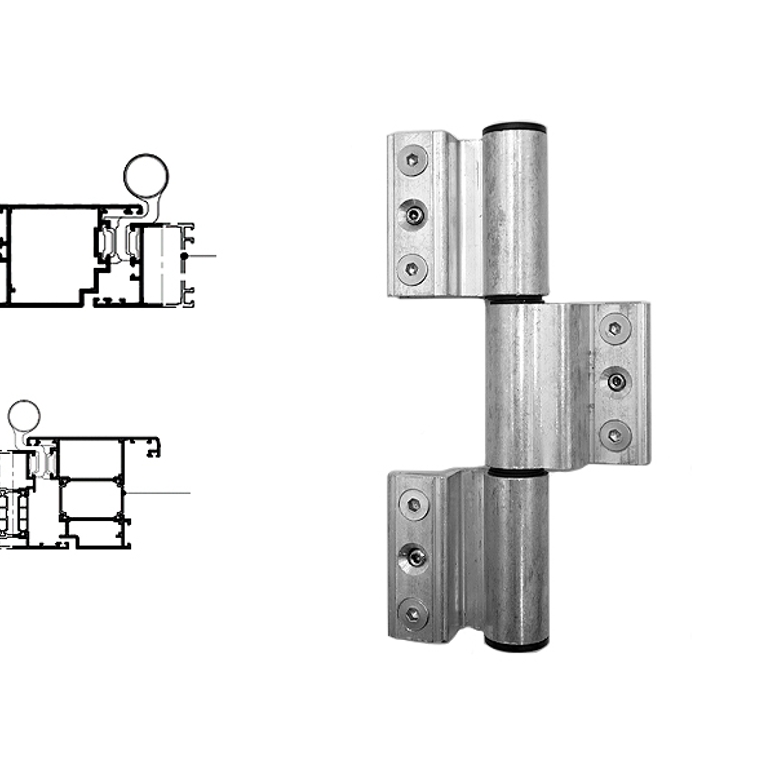 Петля дверная 3-х секционная клеммная регулируемая 90 кг неокрашенная STROXX в Москве