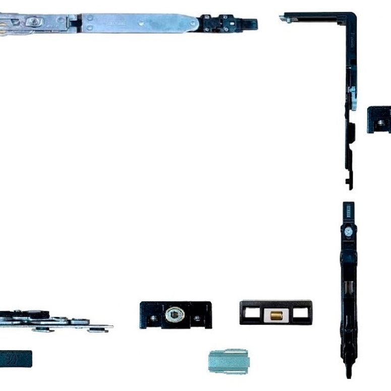 Комплект скрытой противовзломной п/о фурнитуры для алюминия RVS 130 кг (350-700), левый STROXX в Москве
