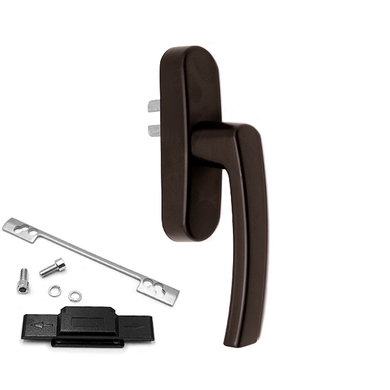 Ручка оконная R U-адаптер 98-104, коричневая RAL8019 STROXX в Казани