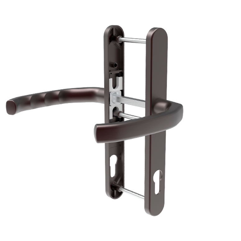 Гарнитур дверной нажимной LXB дизайн 92-30 мм коричневый RAL8019 STROXX в Москве_Изображение_2