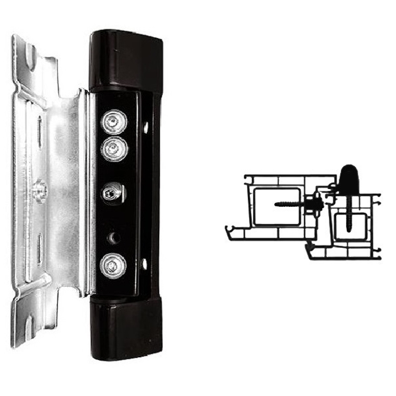 Петля дверная роллерная RONDA профиль фурнитурный паз 13мм коричневая RAL8019 STROXX в Москве