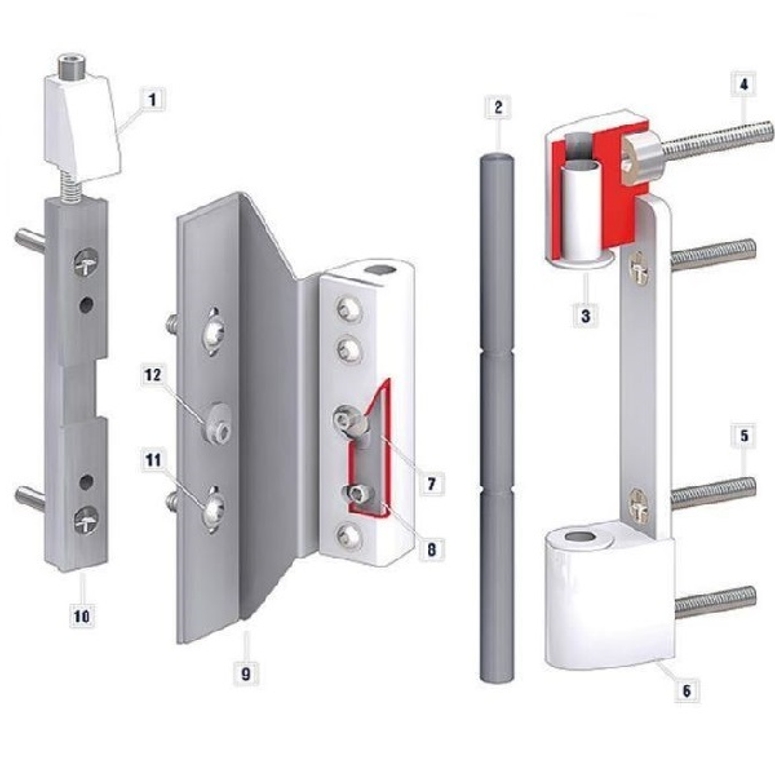 Петля дверная роллерная RONDA профиль фурнитурный паз 13мм коричневая RAL8019 STROXX в Санкт-Петербурге_Изображение_2